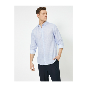 Koton Men's Blue Patterned Shirt