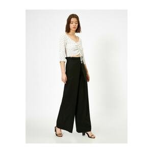 Koton High Waist Wide Fit Trousers