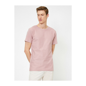 Koton Men's Pink Crew Neck T-Shirt