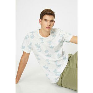 Koton Men's Ecru Patterned T-Shirt