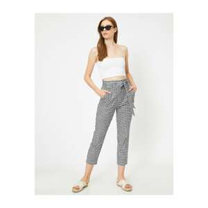 Koton Women's Black Checkered Trousers