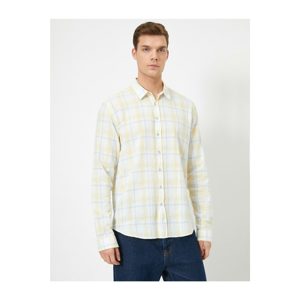 Koton Men's Yellow Checked Shirt