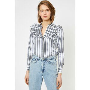 Koton Women's Black Striped Shirt