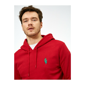 Koton Men's Red Embroidered Sweatshirt