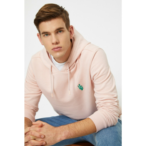Koton Men's Pink Hooded Sweatshirt