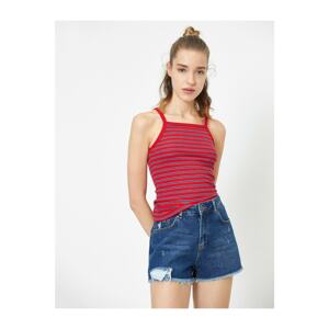 Koton Women's Red Striped Singlet