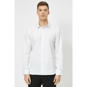 Koton Men's White Classic Collar Shirt