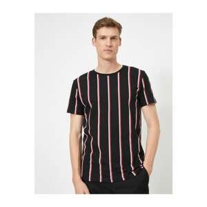 Koton Men's Black Striped T-shirt