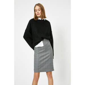Koton Women Gray Checkered Skirt