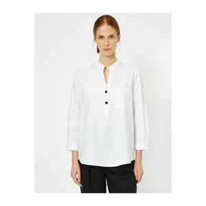 Koton Button Detail Poplin Blouse