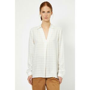 Koton Long Sleeve Shiny Checked Blouse