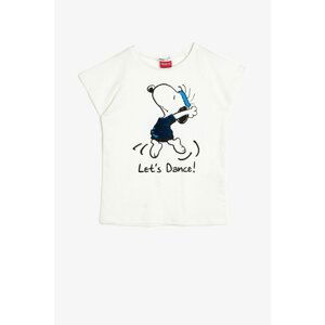 Koton Boy Ecru Snoopy Licensed Printed Licensed T-Shirt