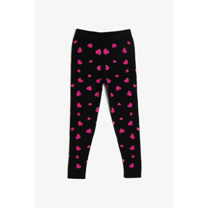 Koton Girls Black Printed Leggings