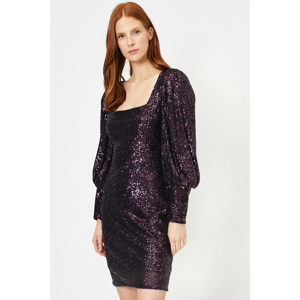 Koton Women's Purple Sequin Detail Dress