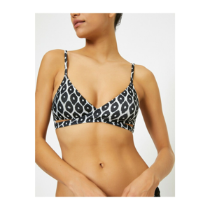 Koton Women's Black Patterned Bikini Top