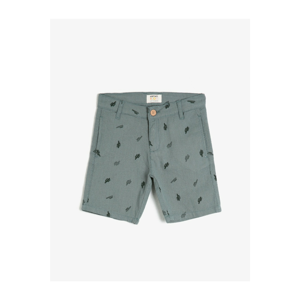 Koton Boy Green Patterned Normal Rise Shorts