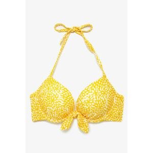 Koton Women's Yellow Patterned Bikini Top