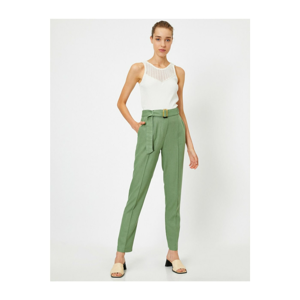 Koton High Waist Pocket Belted Trousers