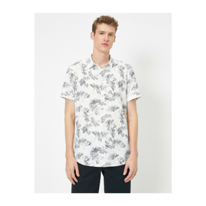 Koton Men's White Patterned Shirt