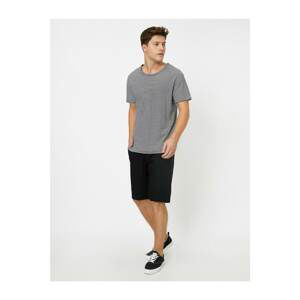 Koton Men's Black Linen Pocket Shorts