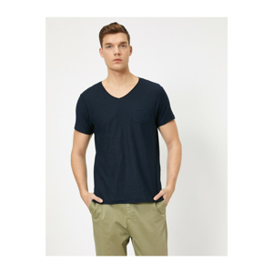 Koton Slim Fit Basic T-Shirt with Flamed V Neck Pocket
