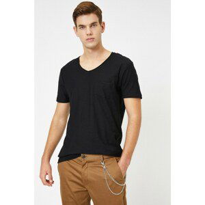 Koton Men's Black V-Neck T-Shirt