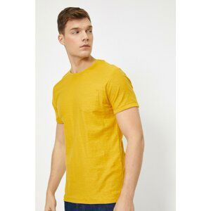 Koton Men's Yellow Pocket Detailed T-Shirt