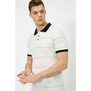 Koton Men's Ecru Striped T-Shirt