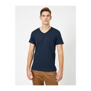 Koton V Neck 100% Cotton Slim Fit Basic T-shirt
