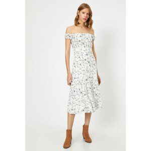 Koton Women's White Floral Pattern Dress