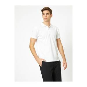 Koton Men's White Polo Neck T-Shirt