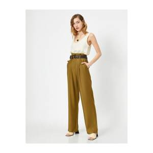 Koton Belt Detailed High Waist Pocket Detailed Trousers