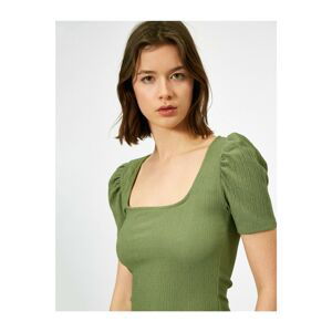 Koton Women Green U Neck T-Shirt