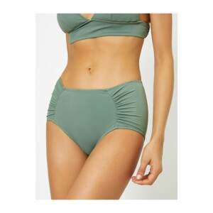 Koton Women's Green Pleated Bikini Bottoms