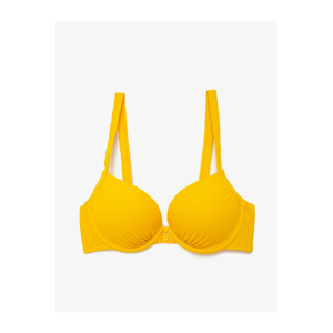 Koton Women's Yellow Maximizer Padded Basic Bikini Top