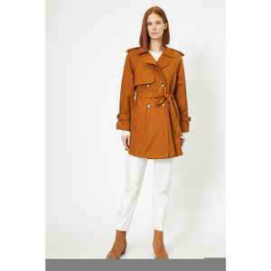 Koton Women Brown Button Detail Trench Coat