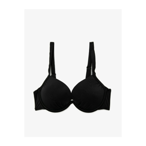 Koton Women's Black Maximizer Padded Basic Bikini Top