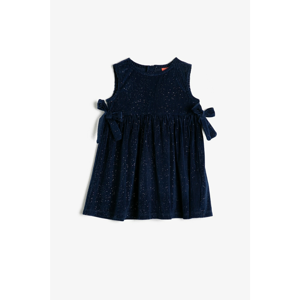 Koton Girl Navy Blue Glitter Detail Dress
