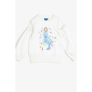 Koton Girl Ecru Frozen Printed Sweatshirt