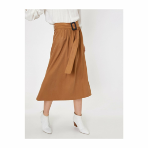 Koton Women Brown Belt Detailed Skirt