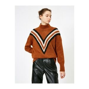 Koton Women Brown Turtleneck Sweater