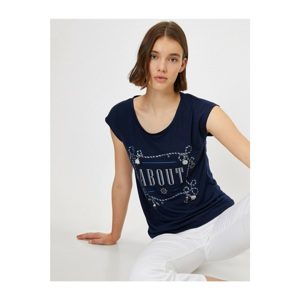 Koton T-Shirt - Navy blue - Regular fit
