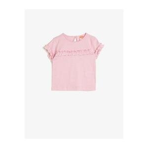 Koton Baby Girl Pink Frill Detailed T-Shirt