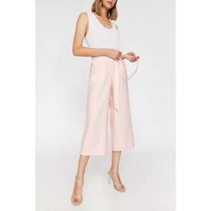 Koton Women Pink Short Leg Trousers