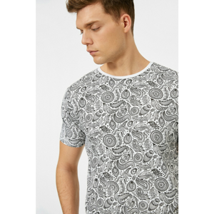 Koton Men's Black Patterned T-Shirt