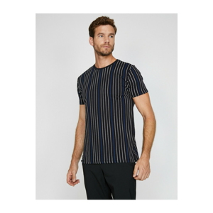 Koton Men's Black Striped T-Shirt