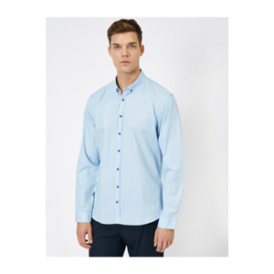 Koton Classic Collar Long Sleeve Slim Fit Poplin Shirt