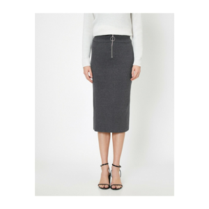 Koton Women Gray Zipper Detailed Skirt