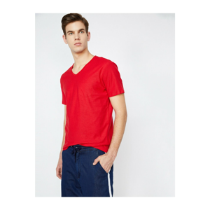 Koton Men's Red V-Neck T-shirt