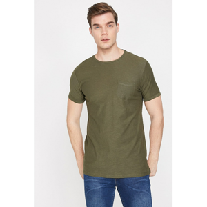 Koton Men's Green Crew Neck Short Sleeve T-Shirt